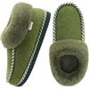 KuaiLu Pantofole Donna Invernali Calde Chiuse Feltro Pantofola Peluche Pelle Comode Morbide Memory Foam Camera Ciabatte Casa Pelose Pelliccia Pelo Simpatiche Slippers Antiscivolo Babbucce Verde 41
