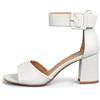 Rio Fiore 2112-3 - Sandali da donna con cinturino, in morbida ecopelle, tacco a blocco da 7 cm, colore: bianco