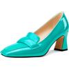 Castamere Donna Chunky Blocco Medio Tacco Heel Quadrata Punta Pumps Slip-on Ufficio Dress Loafers Scarpe 7 CM Heels