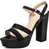 Bviennic Donna Sandals Tacco Alto a Blocco Con Plateau Moda Punta Aperta Fibbia Vestito Sandals 1076, Numero 32-44