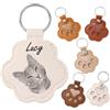 MeMeDIY Portachiavi Personalizzato con Pelo del Cane Ricordo con Pelo di Animale Domestico Gatto Portachiavi in Pelle a Forma di Zampa con Nome Regalo Commemorativo per Cani - A5