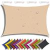 QIAQ Tenda parasole rettangolare, 2 x 1,8 m, 95% UV, protezione solare da giardino, impermeabile, per giardino, patio, feste, pergola, balcone, colore beige