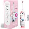 NEOPULSE NEOBABY - Spazzolino Elettrico Neonati - Ultra Morbido - Unicorno | Vibrazione o manuale - Dal primo dente - Testina luminosa - Timer - Funziona con 1 batteria AAA