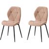 GrandCA HOME Set di 2 Sedie da Pranzo, Sedie da Pranzo Imbottite, Sedie da Cucina Nordiche con Gambe in Metallo, Cuscini in Tessuto a Rombi, Kaki