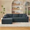 Muskel Divano modulare a forma di L con chaise links oversize, Cloud Couch Boneless con memory foam, comodo divano a 3 posti, senza montaggio, per soggiorno e appartamento, grigio scuro