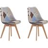 GrandCA Home Set di 4 sedie, sedia da pranzo, sedia in stile nordico, adatta per soggiorno, sala da pranzo (2 sedie)