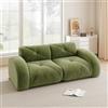 Muskel Divano angolare a forma di L con poggiapiedi, divano modulare di design in ciniglia, flessibile, confortevole, per soggiorno e salotto, verde
