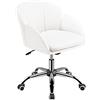 Soberine Sedia da Scrivania Design a Petalo con Braccioli e Rotelle Bianco | Poltrona Ufficio Regolabile in Altezza Girevole 360°, Sedia Trucco Multiuso Smilcuoio