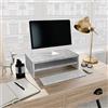 MOBCANT Supporto Monitor, Rialzo Porta TV Mobile TV Rialzo Monitor Supporto TV Utilizzabile per Lounge Hotel Ufficio Camera da letto Grigio Cemento 42x24x13 cm Legno Multistrato