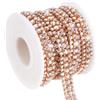 PATIKIL 3 Iarde Catena di Strass 3 File Rosa Oro/AB Colorato | Cristallo Chiuso Catena Bling, Cucitura Striscia Decorativa, Per Abbigliamento Artigianato, Decorazione Costume, Fai Da Te