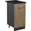 Vicco Mobiletto base cucina R-Line, Rovere artigianale/Antracite 40 cm