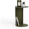 Mobili Fiver, Tavolino in metallo Camilla, 30x22,5x45 cm, Verde Olivia, Ferro verniciato a polvere, Tavolino da Salotto Moderno per divano, Made in Italy