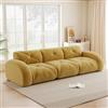 Muskel Divano di design moderno a 3 posti, senza cornice, in ciniglia, comfort di seduta extra profondo, schiuma indeformabile, paesaggio per la casa, giallo