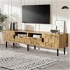 luckdect Mobile TV, supporto TV, 2 porte, 2 ripiani aperti, 2 cassetti, lunghezza 160 cm, mobile TV da soggiorno, armadio basso soggiorno interno per TV fino a 65 pollici, Boemia