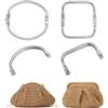 JRSHIRLEYLTD 4 chiusure per borsa all'uncinetto, in alluminio, telaio rettangolare, per borsa fai da te, borsa in U (rettangolari 190 x 95 mm, cerchi 160 x 90 mm)