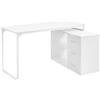 Beliani Scrivania da ufficio domestico angolare con 2 ripiani e 3 cassetti 140 x 100 cm Bianco