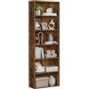 VASAGLE Libreria, a 6 ripiani, scaffale in piedi, per soggiorno, ufficio, camera da letto, studio, stile industriale, 24 x 60 x 178,5 cm, marrone vintage LBC169K01