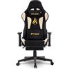 Symino Sedia Gaming Ergonomica con Braccioli 2D, Reclinabile 150°, Poggiapiedi, Tessuto Traspirante, Poggiatesta Reg. - Portata 150 kg