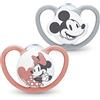 NUK Ciuccio Space | 0-6 mesi | Succhietti con extra ventilazione | Silicone senza BPA | Disney Topolino e Minnie | 2 pezzi