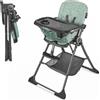 kk Kinderkraft Kinderkraft FOLDEE Seggiolone Pieghevole, 6-36 Mesi, Cinture a 5 Punti, Schienale Regolabile, Doppio Vassoio, Cestello, Verde