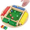 Fentar Gioco Chiudi la Scatola a 4 Giocatori, Chiudere il Gioco in Scatola di Puzzle, Shut the Box Wooden Dice Game per Famiglie, Shut the Box Game di Matematica da Tavolo, Gioco da Tavolo in Legno(Rotondo)