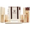 SunNordic Kubb - Gioco di lancio vichingo con borsa per il trasporto in | Gioco di scacchi svedese in legno di gomma di alta qualità, istruzioni di gioco (lingua italiana non garantita)