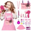 deAO Set Parrucchiera Bambina con Borsa, Piccola Ragazza Salone Giocattolo | Specchio altri Accessori, Parrucchiere, Asciugacapelli, per Parrucchiere, per Ragazze dai 3 Anni in su