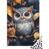 QHVMXCZB Gufo Puzzle 1000 Pezzi Carta per Adulti Scena Notturna nel Bosco Relax Concentrazione Famiglia Casa Regalo 38x26cm/1000pcs