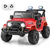 COSTWAY 12V Macchina Elettrica per Bambini, Auto per Bambini con Telecomando Porta USB Musica e Luci, Avvio lento, Velocità Regolabile 1-5 km/h, per Bambini 3 Anni+ (Rosso)