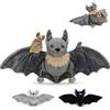 MorisMos Orsacchiotto gigante di pipistrello morbido, 80 cm, mamma pipistrello con 3 cuccioli abbracciabili all'interno, grande animale di peluche soffice, realistico peluche grande Kawaii, regalo di