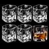 PORFOYO Set di 6 Bicchieri da Whisky in Cristallo Trasparente, 200 ml, Irregolari, Moderni, Robusti, Riutilizzabili, Lavabili in Lavastoviglie, Regalo Perfetto per gli Amanti del Whisky