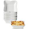 UIBFCWN Set di 10 Teglie da Forno Quadrate in Ceramica, Set di Piccole Pirofila in Ceramica 420 ML, Cocotte Monoporzione da Forno, Ideale per Torte, Quiche e Crostate Monoporzione