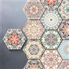 EUYIMOMO mattonelle adesive,10 pezzi di adesivi per piastrelle a sei lati mandala, adesivi per pavimenti antiscivolo per la casa e bagno e cucina