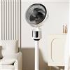 WheatThrive Silenzioso ventilatore a piantana con 3 impostazioni di velocità, ventilatore elettrico da pavimento USB con altezza regolabile per interni ed esterni (grigio)