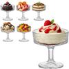Generico OCEANO Set 6 Coppette in Vetro per Gelato Dessert Piede Coppe Eleganti per Macedonia Mousse Dolci Trasparente Gelateria Bar Ristorante (6 Coppette Floreali)