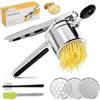 Gusmigus Schiacciapatate in Acciaio Inox con 3 Setacci Intercambiabili e Spazzola, Passaverdura 450 ml per Purè, Gnocchi, Spätzle e Verdure