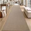 DEXI Passatoia per Corridoio 80 x 250 cm, Antiscivolo, Beige scuro | Poliestere, base in gomma, assorbente, corridoio, cucina, lavanderia, ingresso