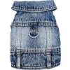 MISS PET Giacca in denim per cani, cappotto in denim blu fresco per ragazze e cani di taglia piccola e media per cuccioli, comodo gilet con risvolto con anello a D per guinzaglio
