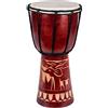 Ciffre Tamburo Djembe 60 cm - Tamburo Africano Artigianale in Legno di Mogano con Pelle Naturale, Motivo Elefante