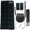 Tartanista Kit uomo Black Watch-Kilt, borsa sporran, spilla, cintura, nastri - UK32 (81 cm)