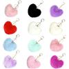 MiOYOOW Portachiavi in Morbida Peluche Artificiale, 12 Pezzi Portachiavi a Forma di Cuore, Ciondolo Accessori Pompon Soffice per Borsa, Zaini, Borsette, Chiavi, Zaino, Regalo Feste