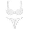 AIEOE 2 pezzi Set Lingerie da donna Push Up Reggiseno Perizoma Tanga e Pizzo Reggiseno con ferretto Lingerie Set Elegante e Affascinante - XS-L