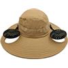 BDKMMS Cappello da sole con ventilatore solare e USB, ricaricabile tramite USB, cappello da pescatore rinfrescante con doppia ventola a 3 livelli, cappello estivo per esterni, protezione UV, per pesca