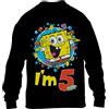 SpongeBob Schwammkopf Felpa Spongebob Compleanno, Regalo Bambino 5 Anni Maglione per Bambini e Ragazzi 7-8 Anni Nero