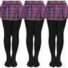 srclo 3 paia di collant per bambine e ragazze, morbidi ed elastici, lavorati a maglia, per uniforme scolastica, per tutti i giorni, per danza classica, età 6-14 anni