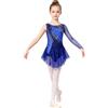 Chaoyinn Bambini Vestito Danza Latino Jazz Una Manica Strass Abito Pattinaggio Artistico Competizione Bambina Body Ginnastica Ritmica