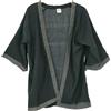 GURU SHOP Kimono corto boho, cardigan aperto, in cotone, leggero, nero, Nero , Taglia unica