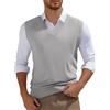 Generisch Pullover da Uomo con Scollo a V, Gilet in Lana, Smanicato, Maglia Autunnale, Gilet Tinta Unita, Pullover in Maglia Stile Classico, Pullover Sciolto, Top Tank, grigio chiaro, XXL