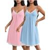 Ekouaer Camicia da Notte Donna Estiva Sexy Spalline Sottili Indumenti da Notte in Pizzo Babydoll Senza Maniche Sottoveste Lingerie S-XXL