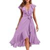 shownicer Vestiti Donna Elegante Vestiti con Spacco Estivi Vestito al Ginocchio Scollo a V Manica Corta Abito Casual Vestiti da Sera Cerimonia Cocktail